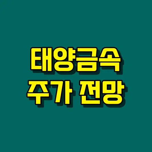 태양금속 주가 전망