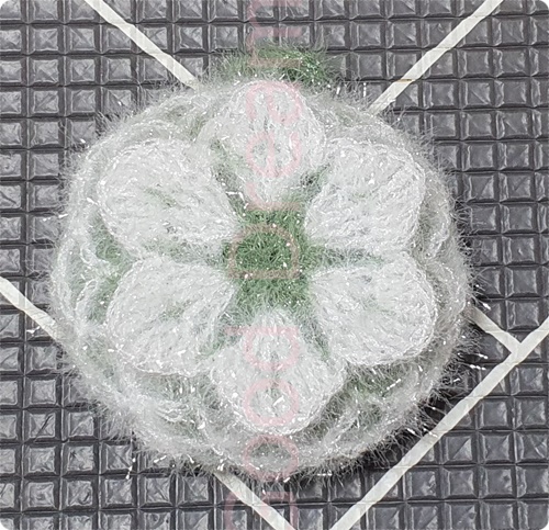 라인장식 꽃 호빵수세미