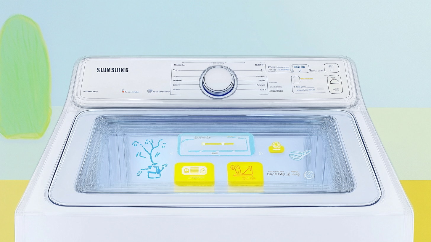 삼성 WF2522HDKKP의 직관적 사용자 인터페이스의 근접 사진, 고급 AI 기반 세척 프로그램을 보여줌