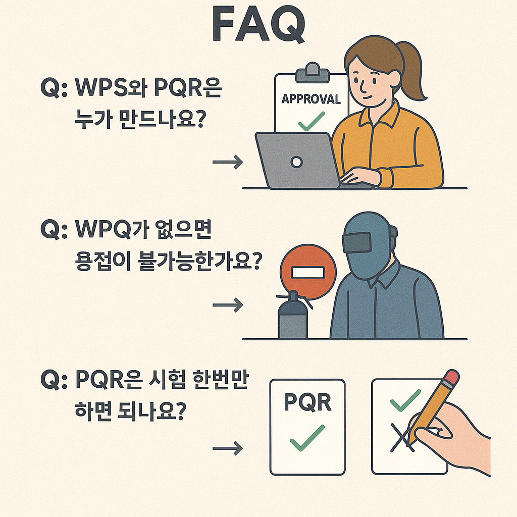 WPS/PQR/WPQ 관련 실무자들이 가장 자주 헷갈리는 포인트를 정리하였습니다