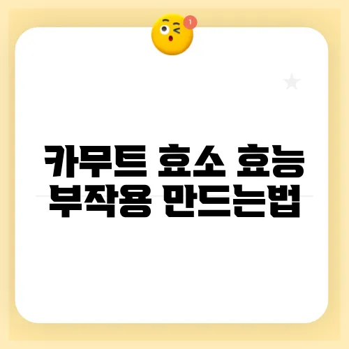 카무트 효소 효능 부작용 만드는법
