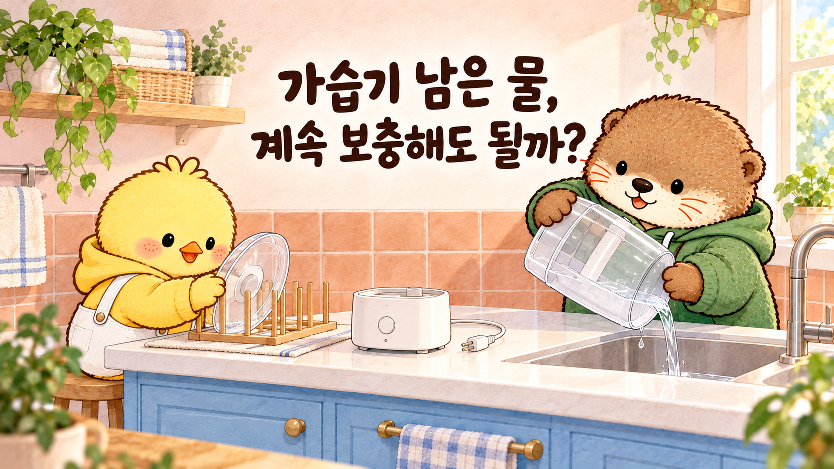 가습기 물통의 남은 물을 비우는 이미지가 포함된 내용을 정리한 글