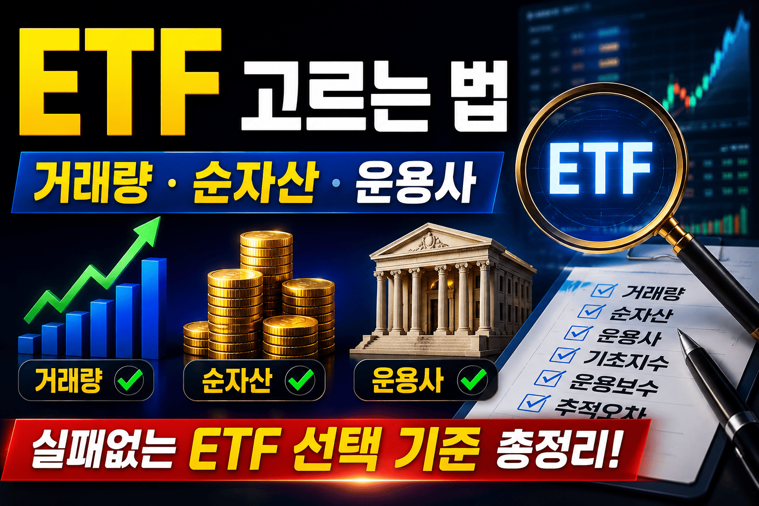 ETF 고르는 법 (거래량, 순자산, 운용사)