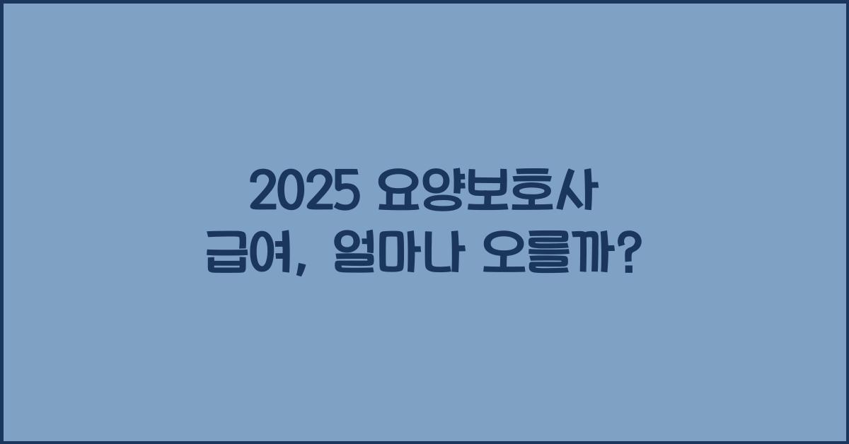 2025 요양보호사 급여