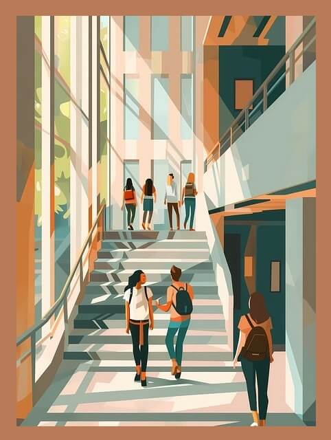 대학교-건물-내부-일러스트