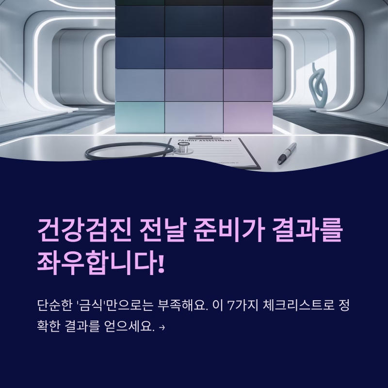 건강검진 전날 준비의 중요성을 강조하는 인트로 이미지