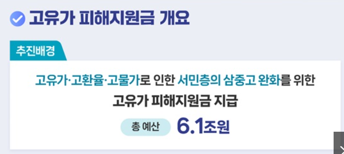 고유가 피해지원금 지원대상 및 지역별 금액 # 대상자 조회, 민생지원금 금액 산정