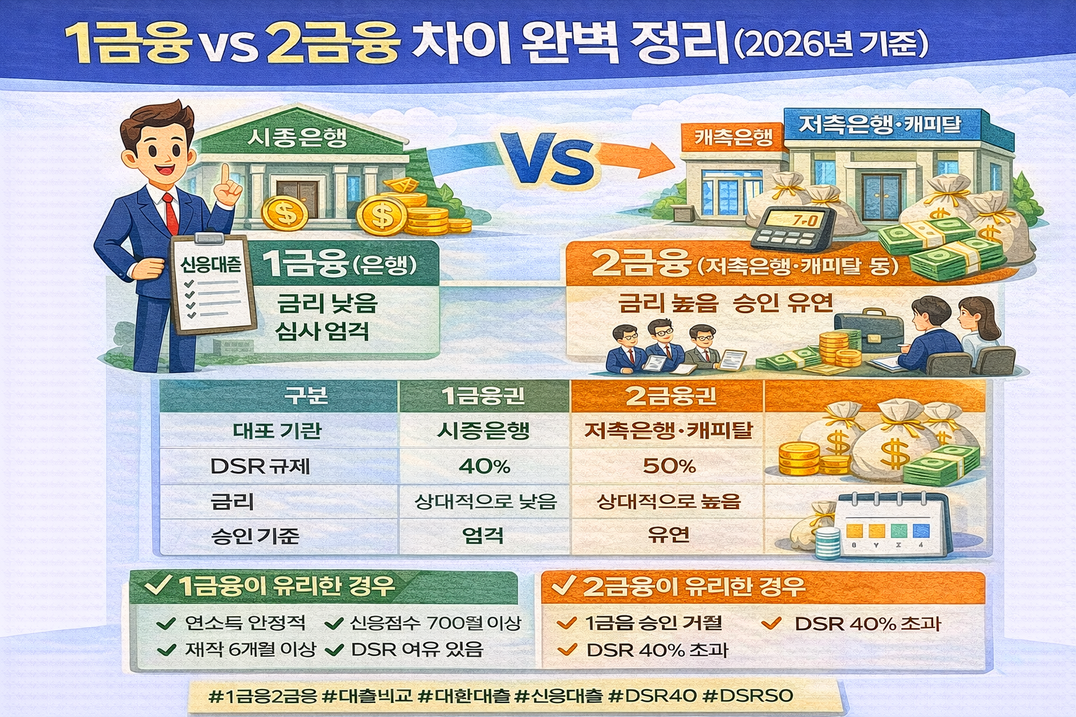 2026년 1금융 VS 2금융 차이 완벽 정리
