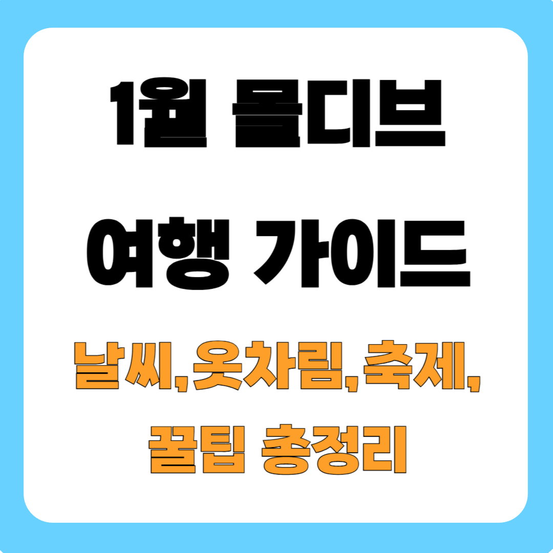 1월 몰디브 여행 가이드