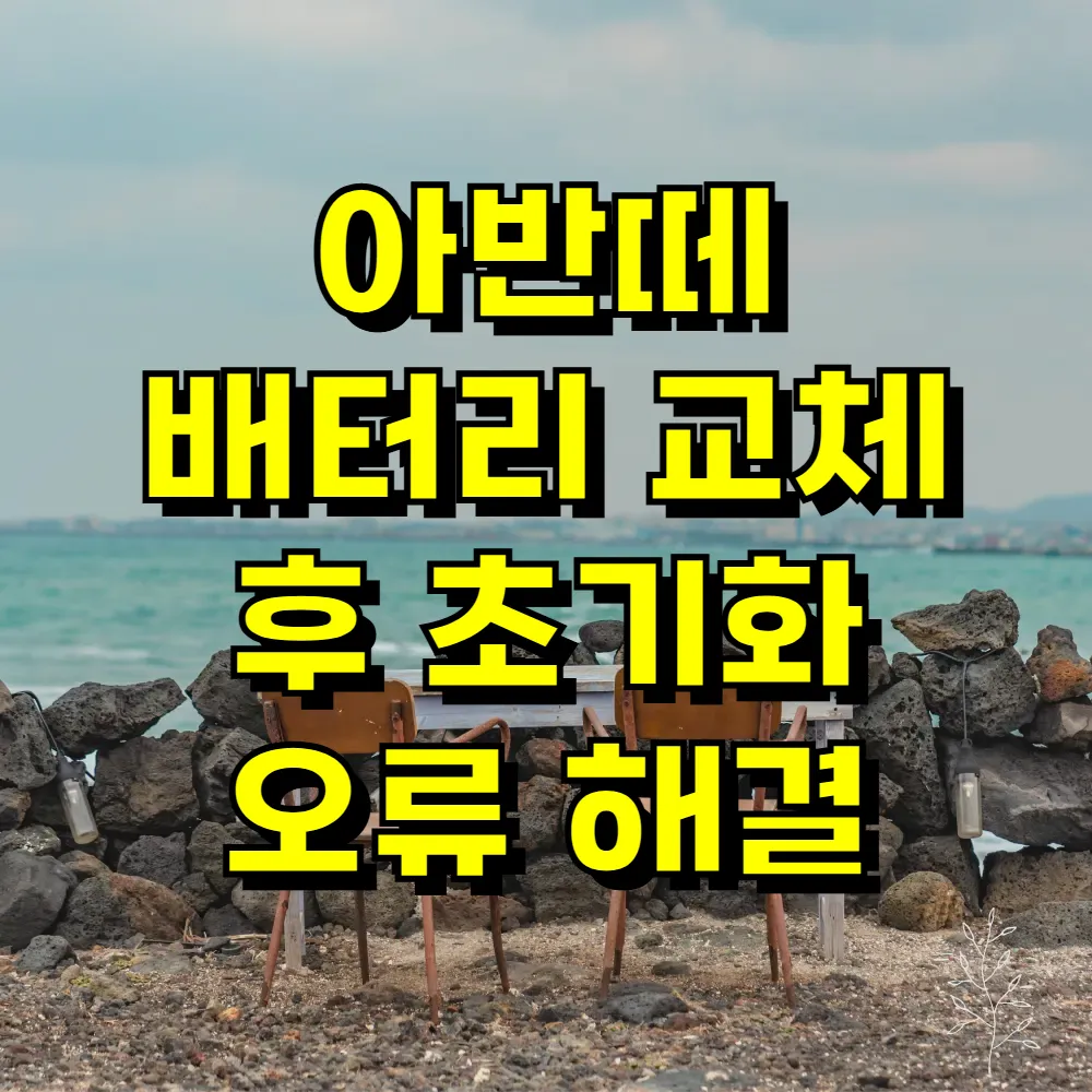 아반떼 배터리 교체 후 초기화 오류 해결