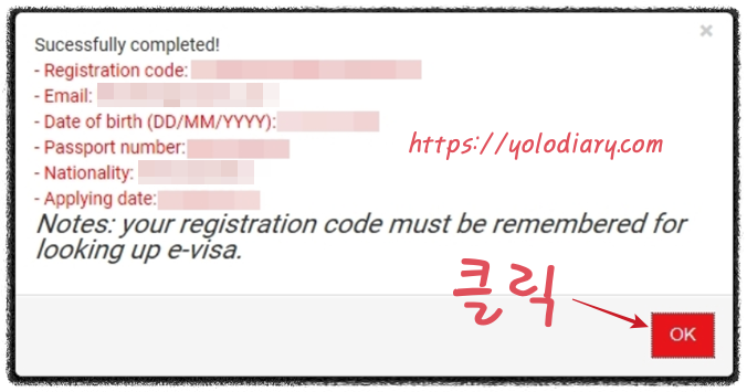 베트남 E VISA 발급 신청