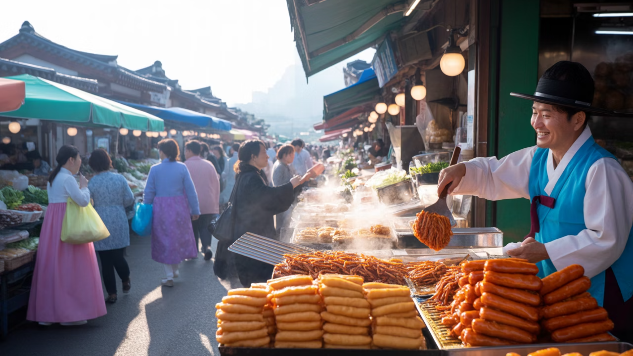 전통시장 여름 길거리 간식