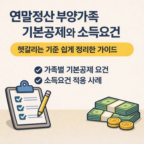 연말정산 부양가족 기본공제와 소득요건