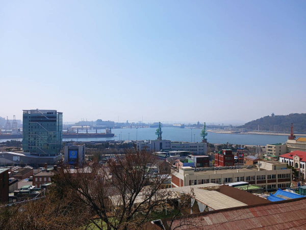 석정루에서 바라본 인천앞바다
