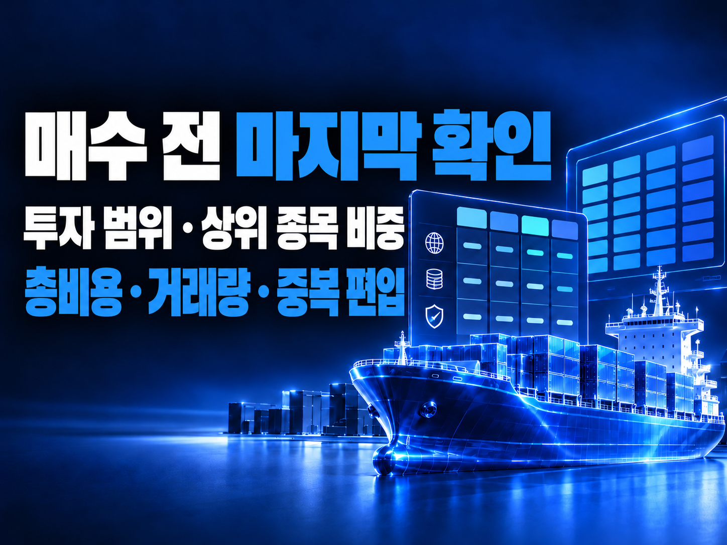 조선 ETF 매수 전 투자 범위와 상위 종목 비중, 총비용, 거래량, 중복 편입을 확인하는 카드