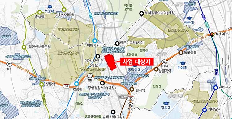 하월곡동 70-1번지 일대 위치