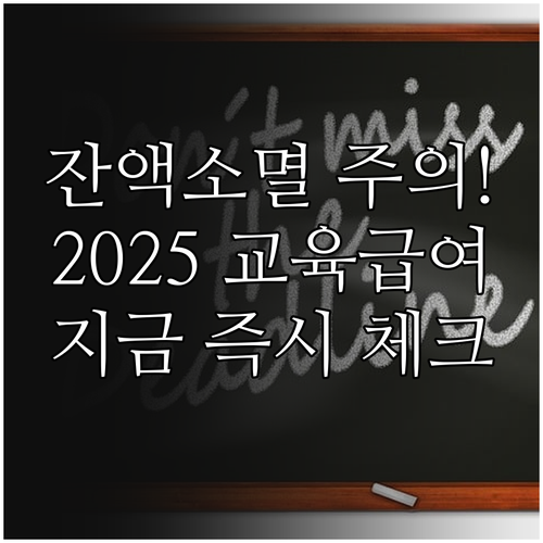 2025 교육급여 바우처 미사용 잔액..