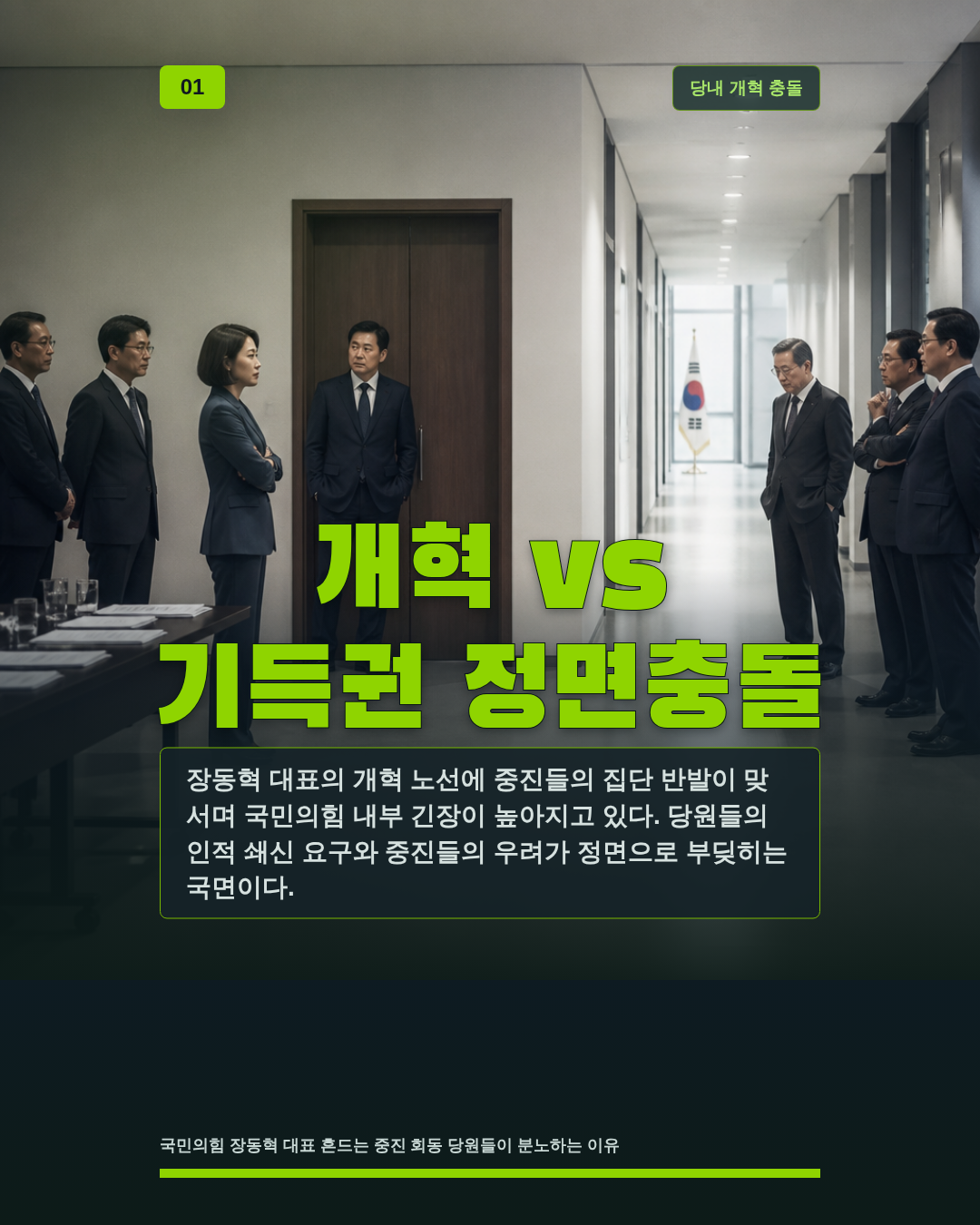 개혁 vs 기득권 정면충돌