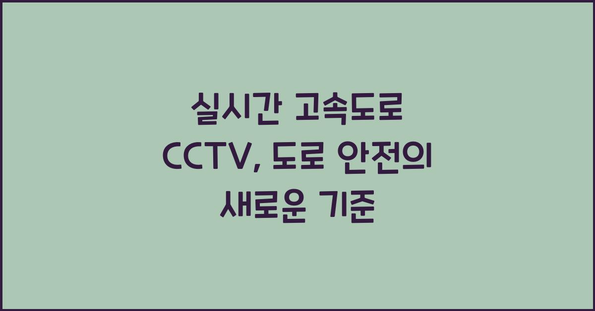 실시간 고속도로 cctv