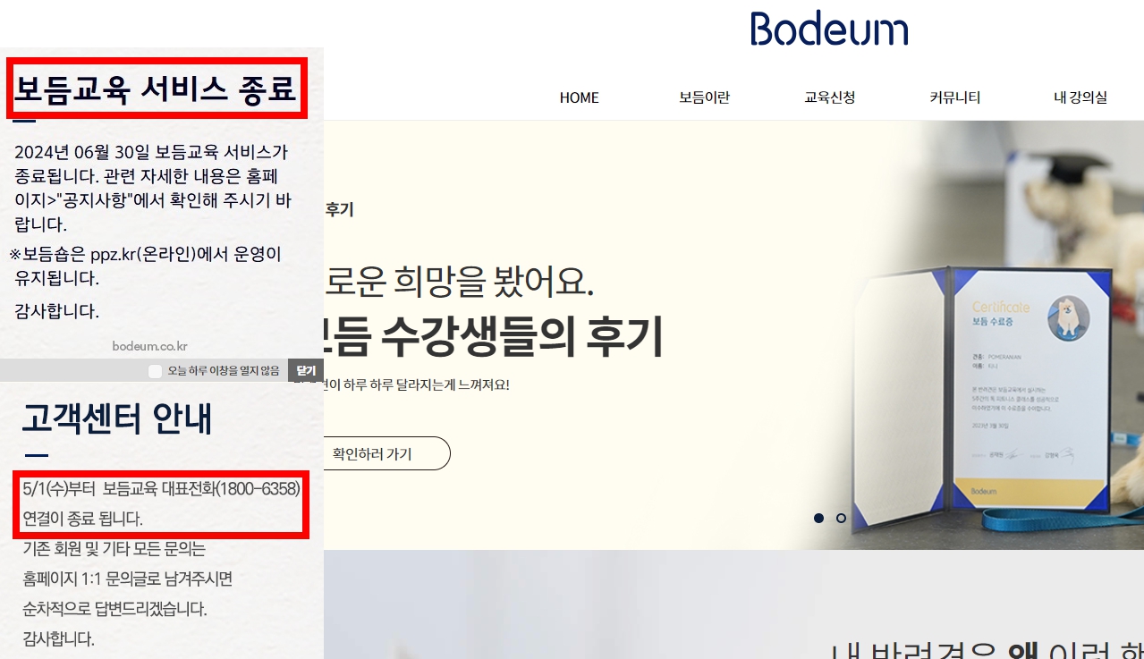 보듬컴퍼니 홈페이지 메인