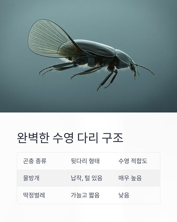 완벽한 수영 실력: 발끝 구조의 비밀