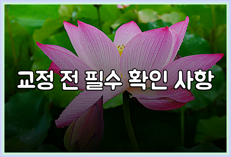 교정 전 필수 확인 사항