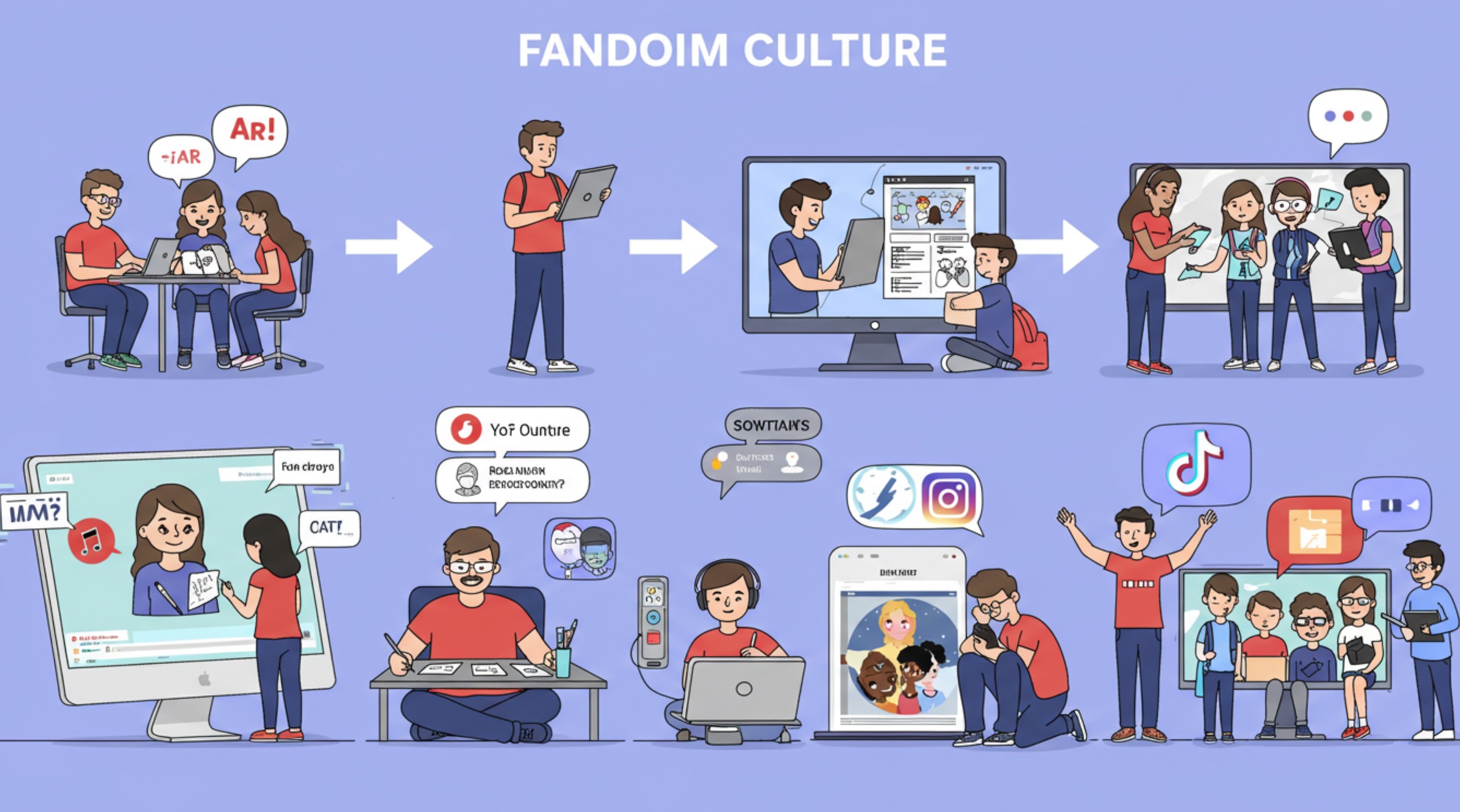 다국적 글로벌 팬들이 생기는 과정을 이미지화