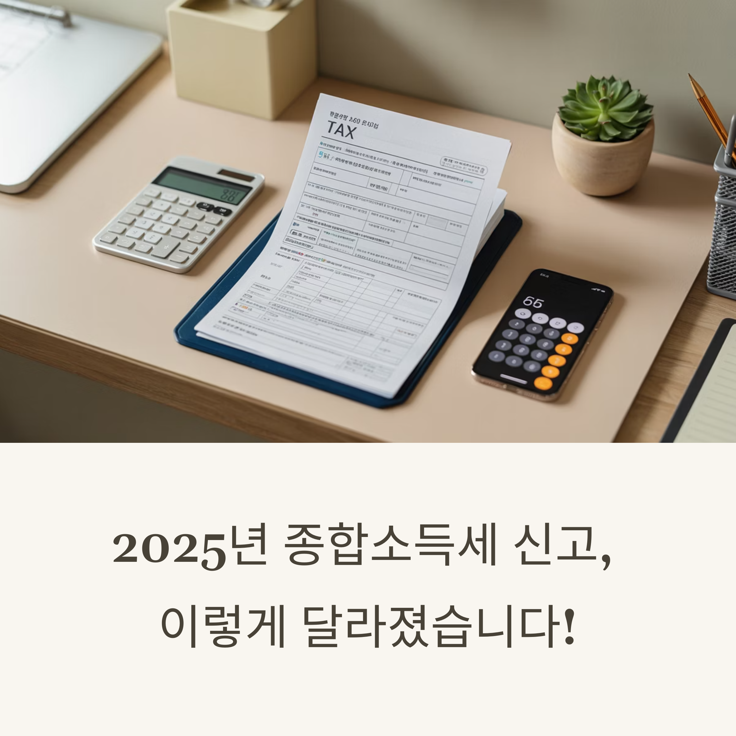 2025년 종합소득세 신고 변화 총정리: 꼭 알아야 할 핵심 포인트