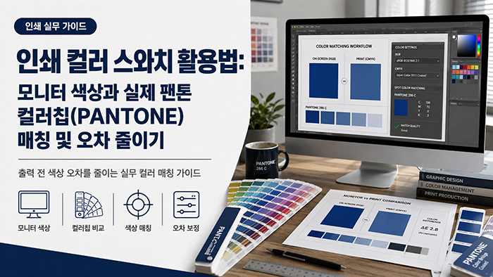 인쇄 컬러 스와치 활용법 모니터 색상과 실제 팬톤 컬러칩(PANTONE) 매칭 및 오차 줄이기