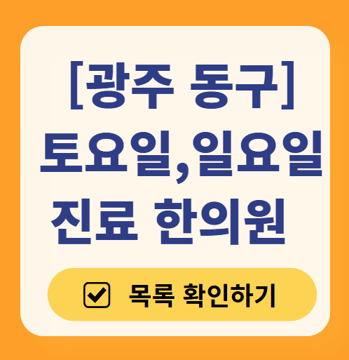 광주 동구 일요일 문 여는 한의원 목록 ❘ 토요일, 주말, 공휴일 진료 영업 병원 찾기