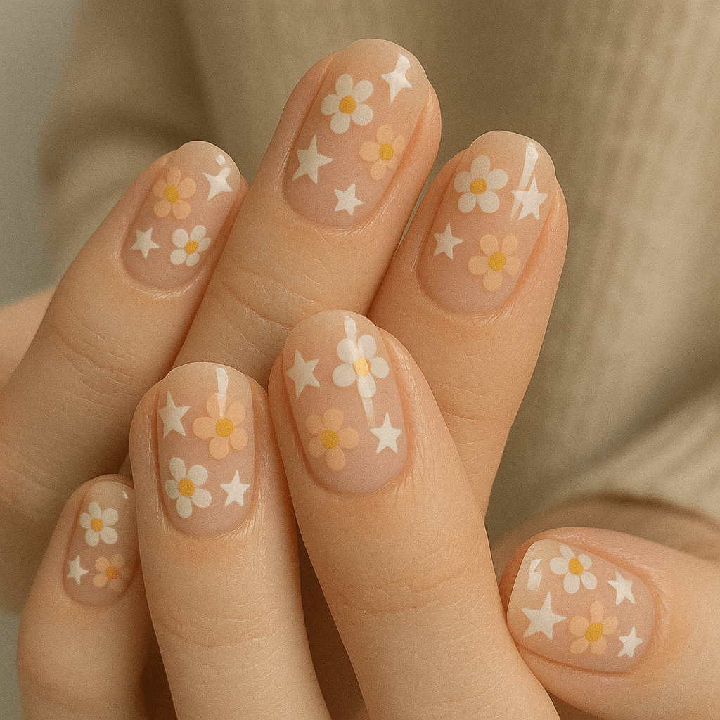 별 &amp; 플라워 네일 아트