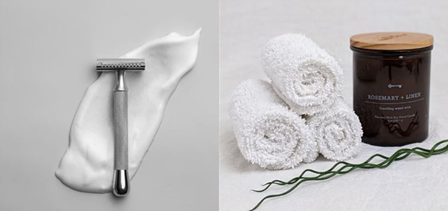 면도기, 흰타월 사진