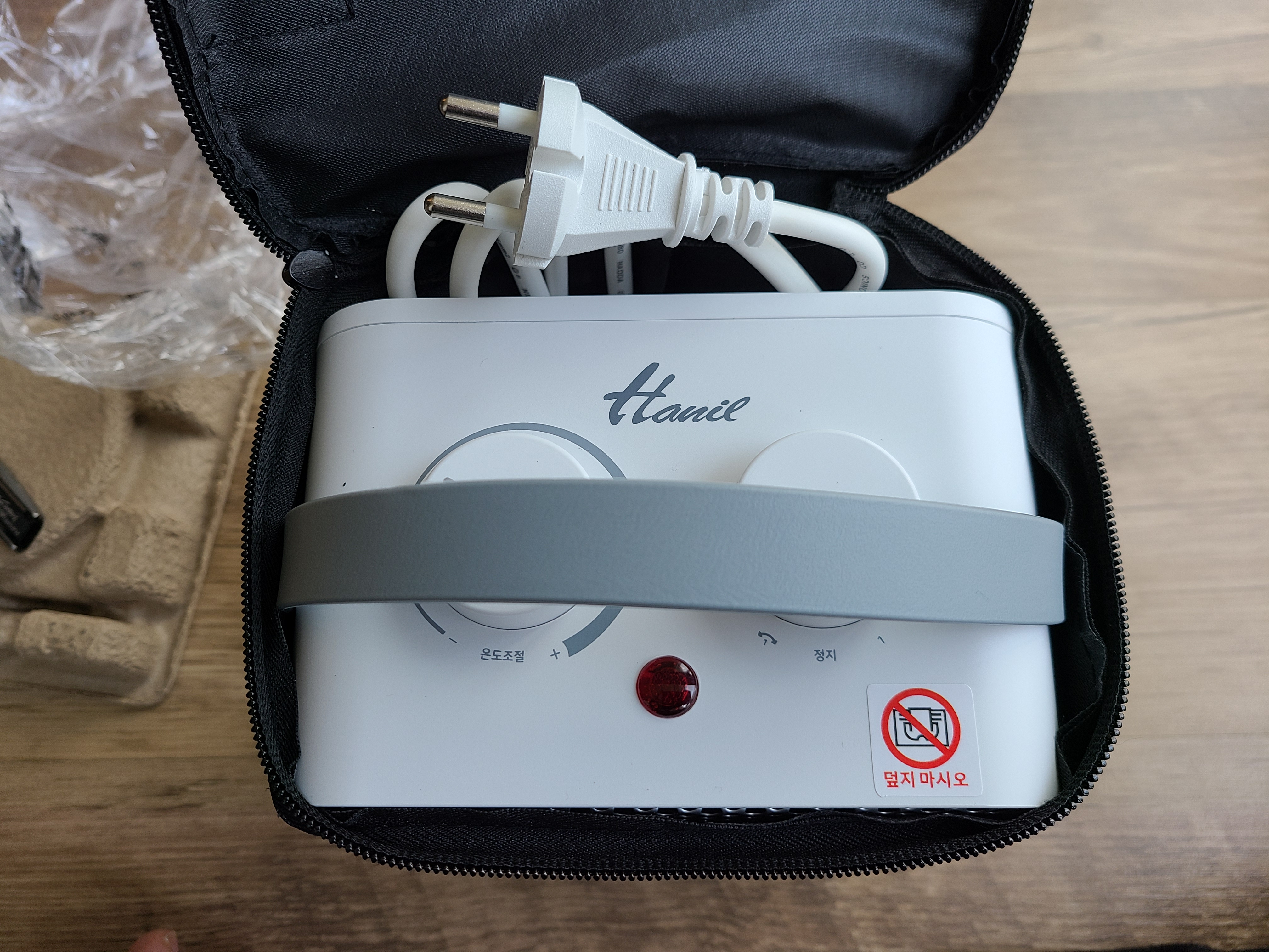 한일 미니온풍기 가방에 넣은 모습