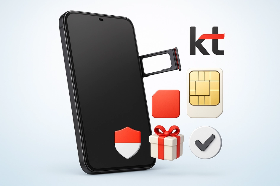 KT 유심 무료 교체 가이드 - 스마트폰 USIM 카드 교체 방법과 셀프 개통 절차를 설명하는 인포그래픽