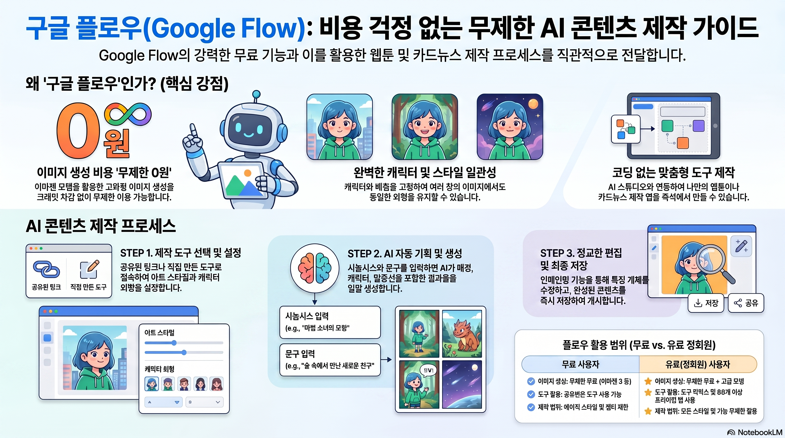 구글 플로우(Google Flow)로 웹툰 카드뉴스 무제한 제작하기!