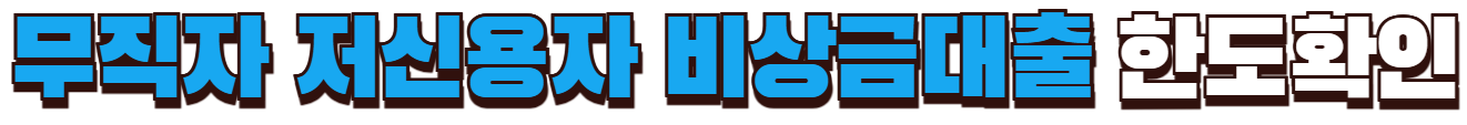 무직자 저신용자 비상금대출 한도확인