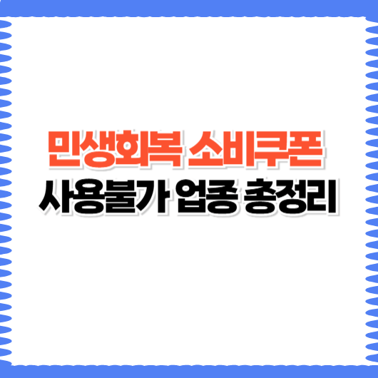 소비쿠폰 사용불가 업종 완벽정리