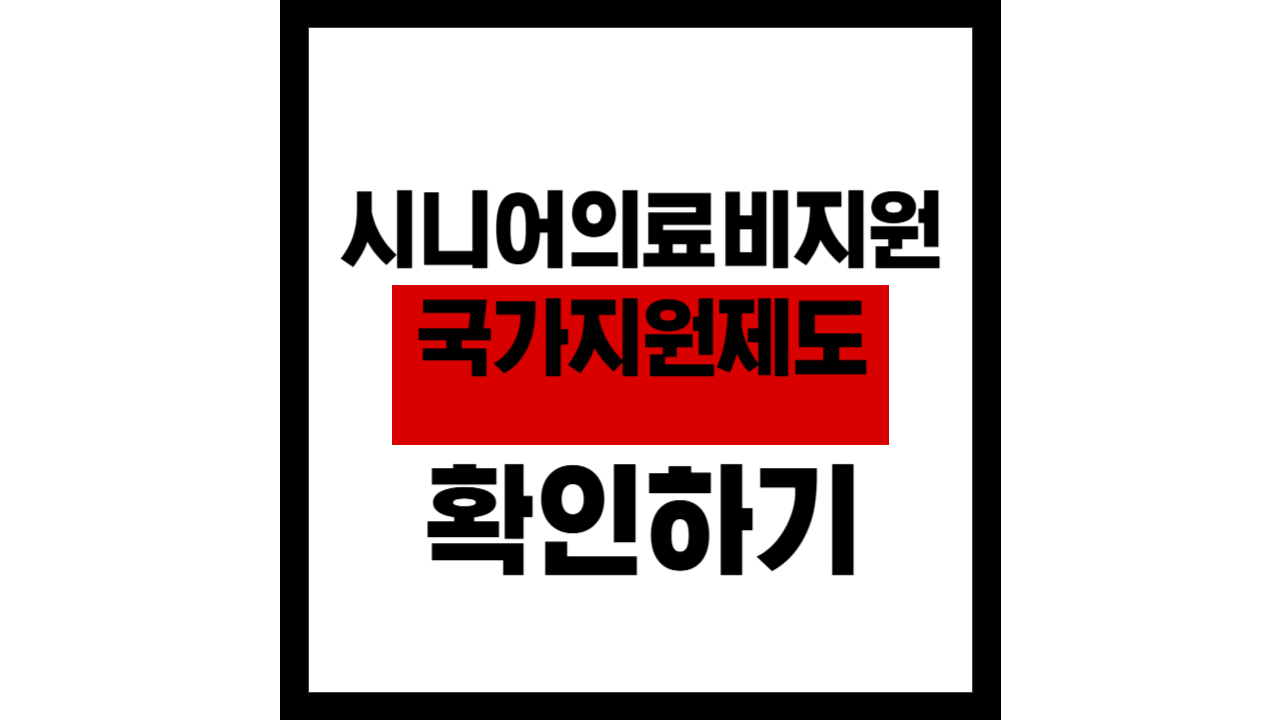 시니어를 위한 의료비 국가 지원금 총정리