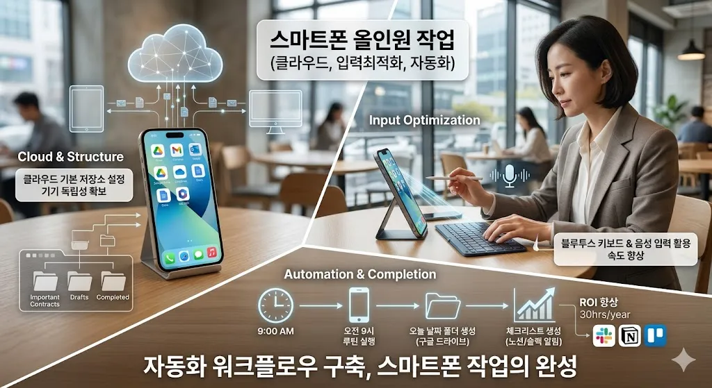 스마트폰 올인원 작업 (클라우드, 입력최적화, 자동화)