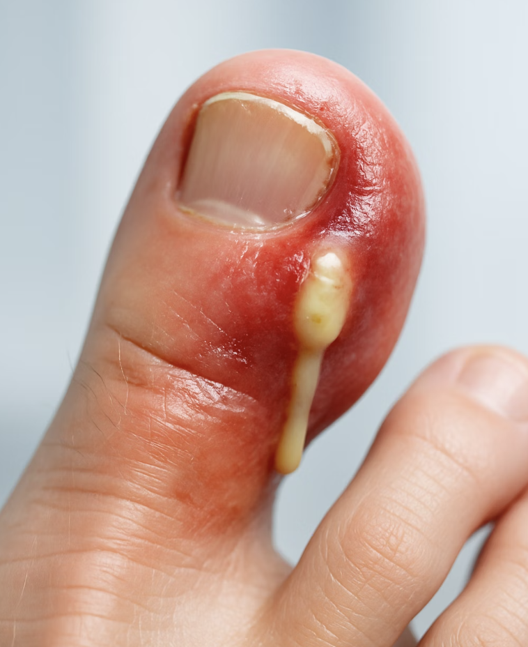 빨갛게 곪은 부위 억지로 짜내기