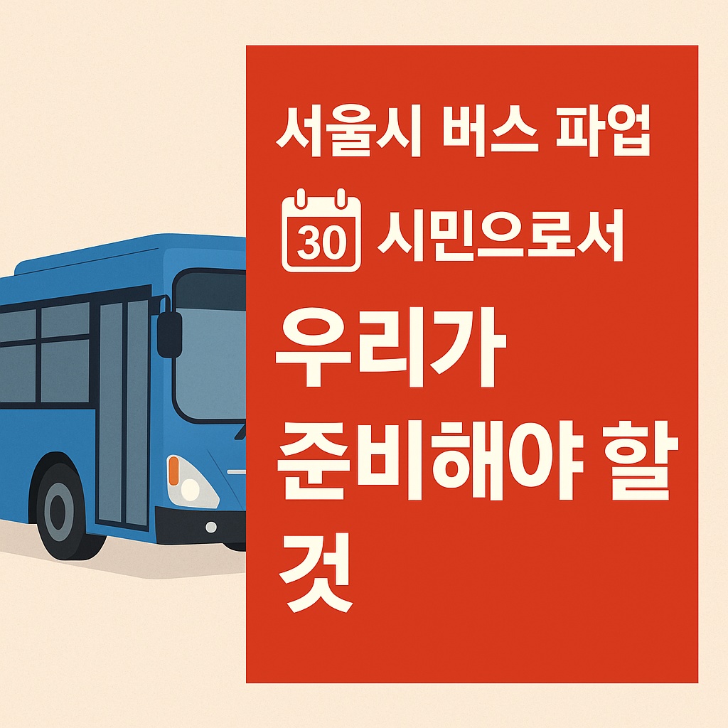 서울 시내버스노조 파업 예고 시민 대응가이드