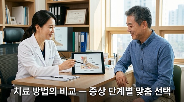 족저근막염 치료 단계별 비교 병원 상담