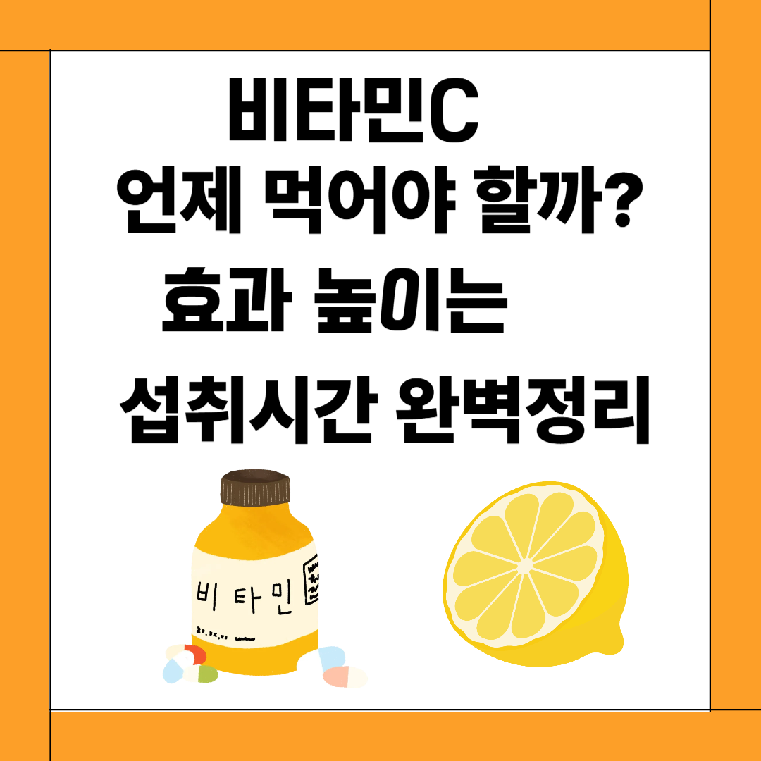 비타민C 언제 먹어야 할까? 효과 높이는 섭취시간 완벽정리