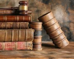 Law books stacked on a table