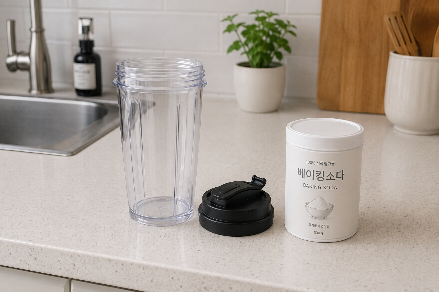 믹서기 칼날 틈새의 잔류 유기물을 안전하게 세척하기 위해 베이킹소다 소독 규칙을 준비하고 주방 가전 살림을 위생적으로 운영하는 루틴.