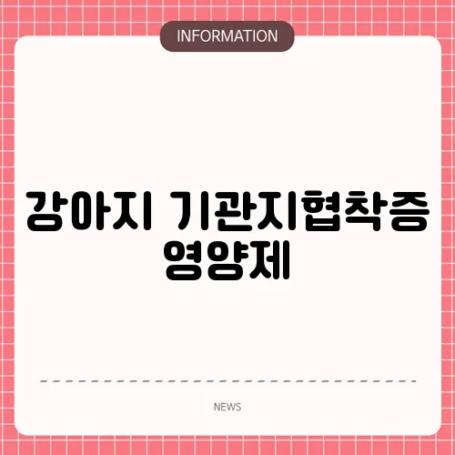 강아지 기관지협착증 영양제