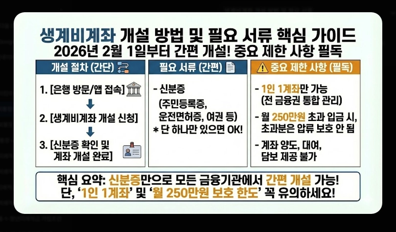 생계비통장 압류보호 한도 250만원 [2026년 상향] 변경 내용 및 적용 시기 안내