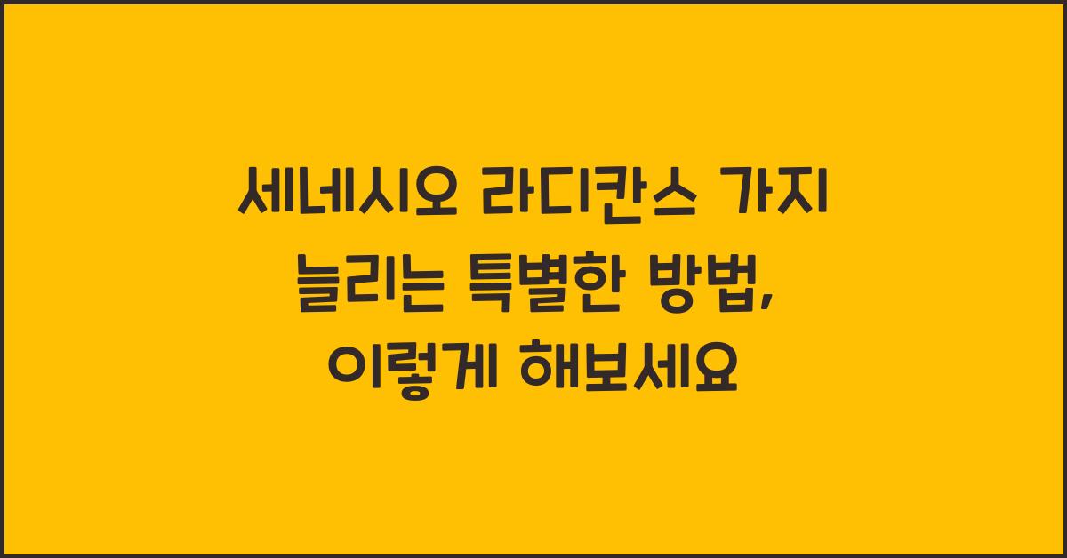 세네시오 라디칸스 가지 늘리는 특별한 방법
