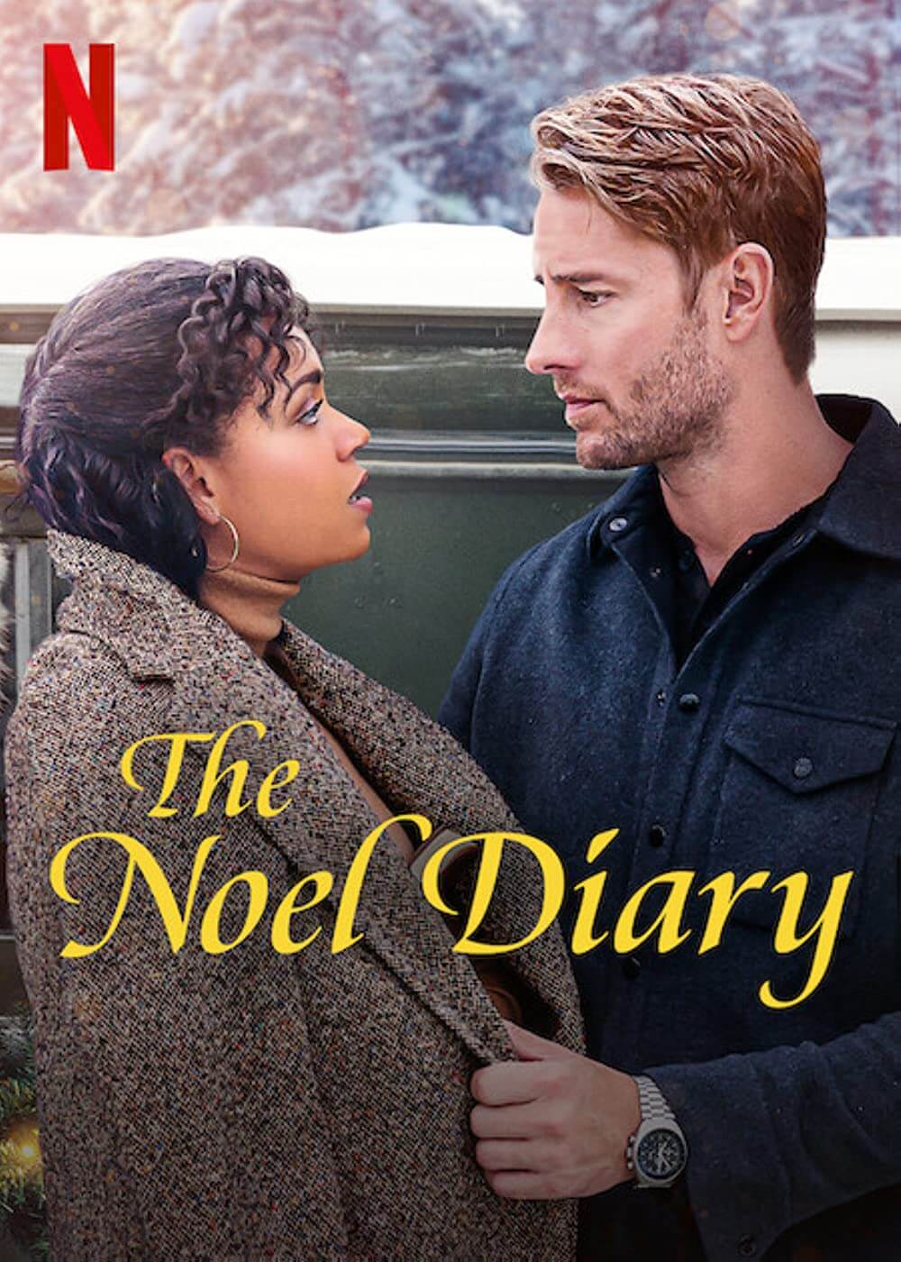노엘 다이어리 (The Noel Diary, 2022) 주인공들이 서로 마주보고 있는 사진