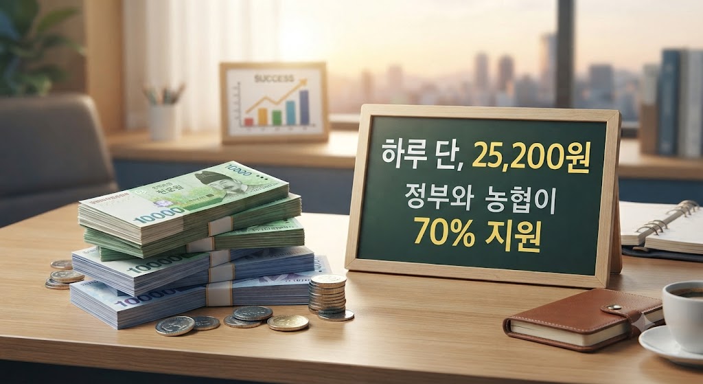 정부와 농협이 70% 지원해주고 자부담이 25200원이라고 안내